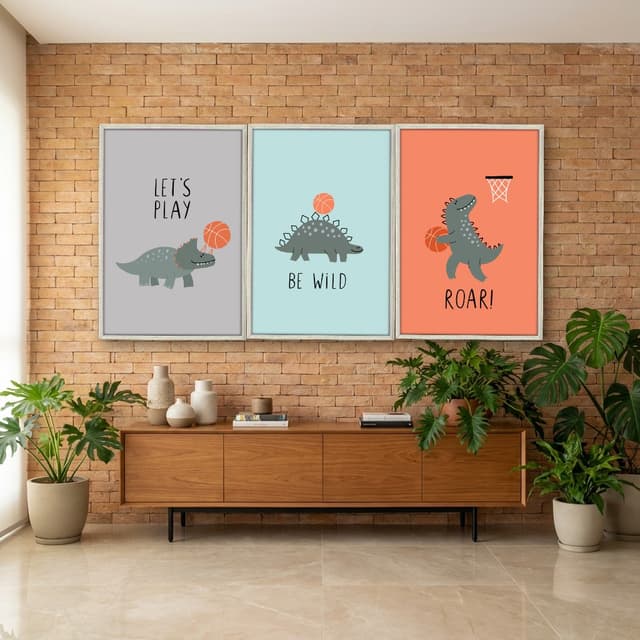 Kit Quadros Decorativos Dinossauro