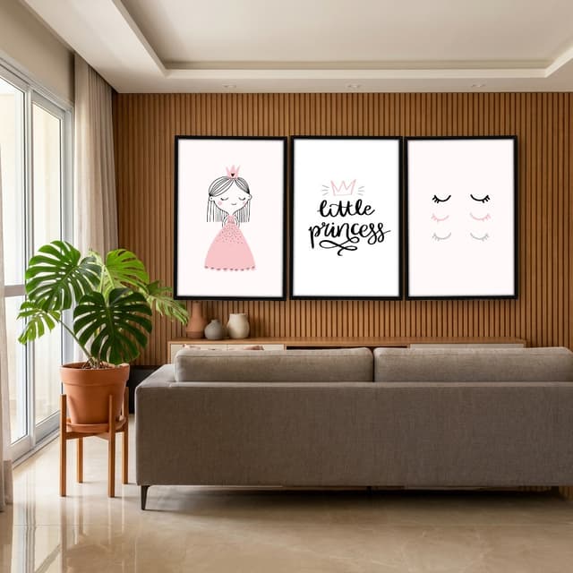 Kit Quadros Decorativos Princesa E Olhos