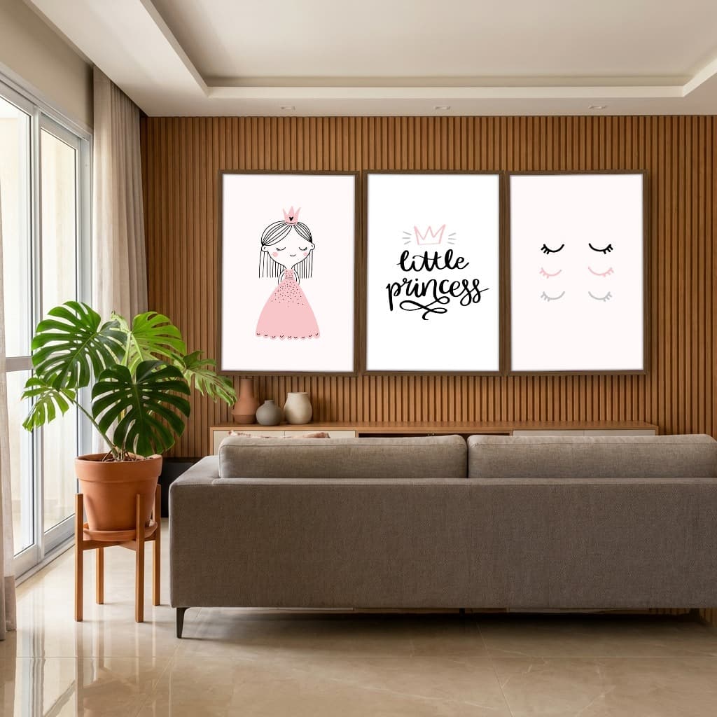 Kit Quadros Decorativos Princesa E Olhos