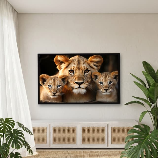 Quadro Decorativo Família Leão