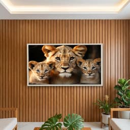 Quadro Decorativo Família Leão