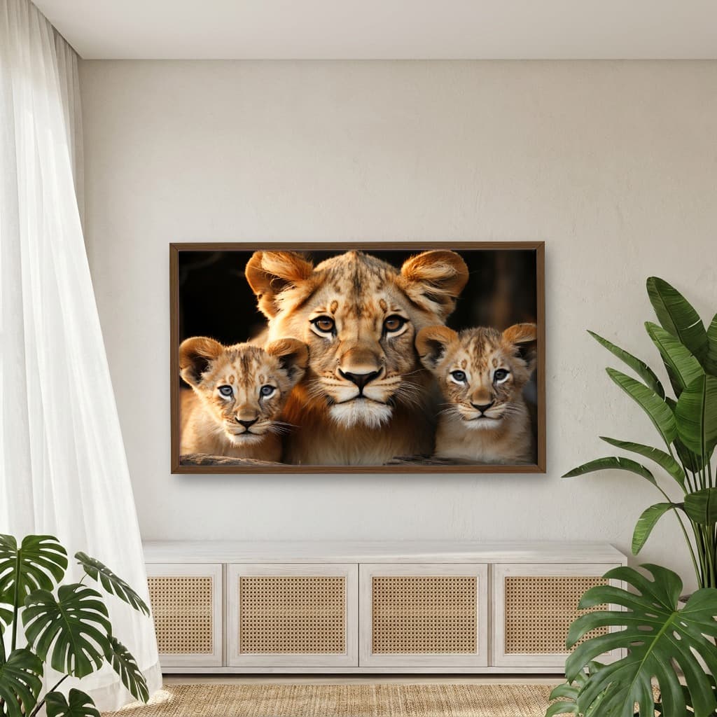 Quadro Decorativo Família Leão