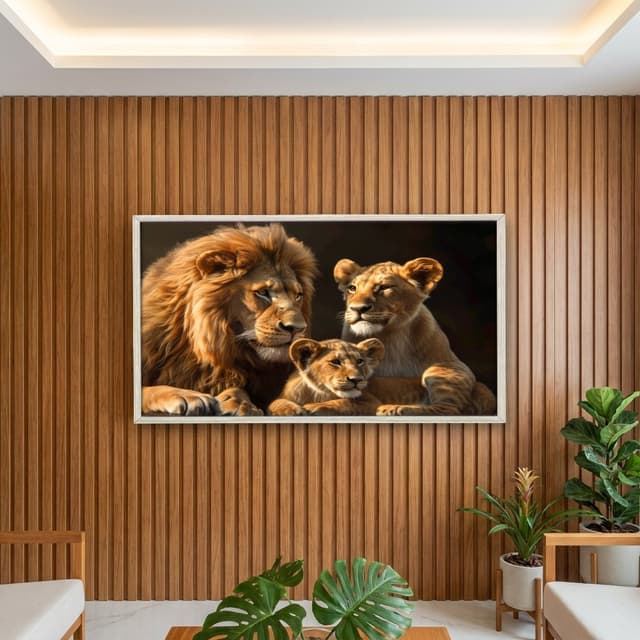 Quadro Decorativo Família Leão