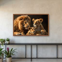 Quadro Decorativo Família Leão