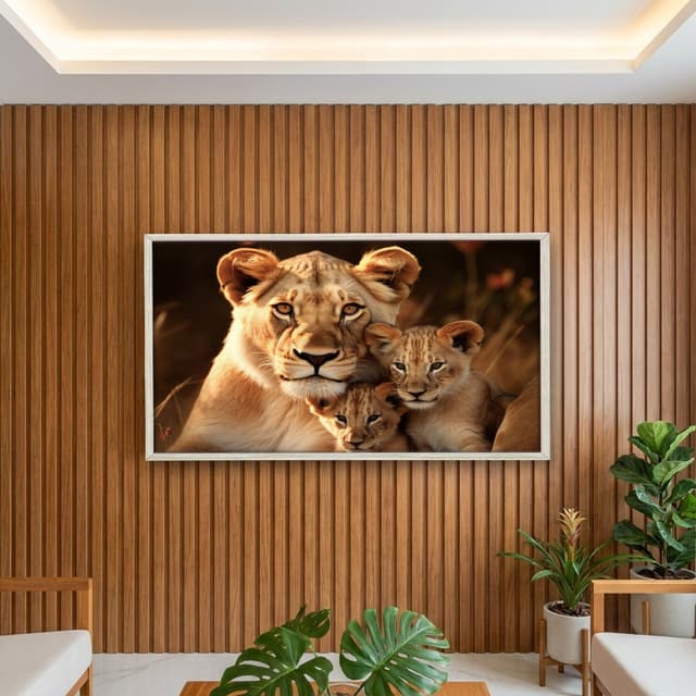 Quadro Decorativo Família Leão