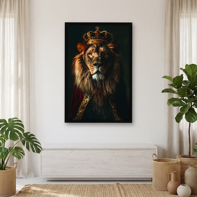 Quadro Decorativo Leão Coroa