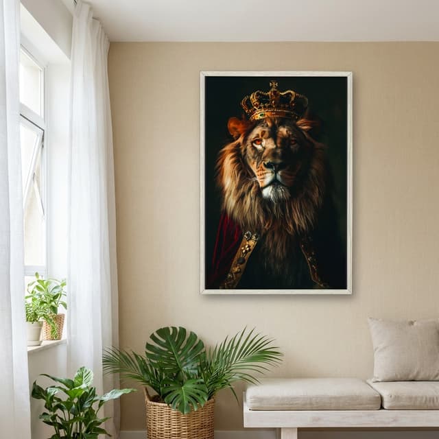 Quadro Decorativo Leão Coroa