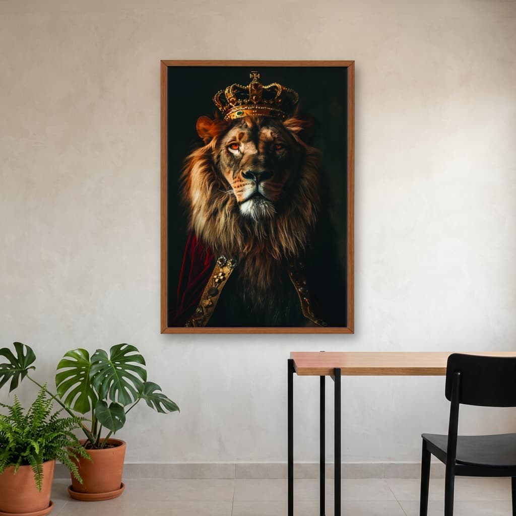 Quadro Decorativo Leão Coroa