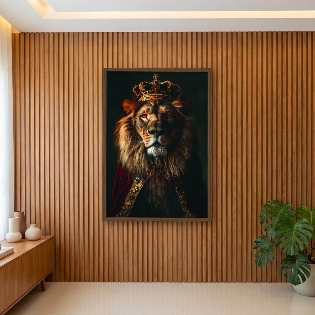 Quadro Decorativo Leão Coroa