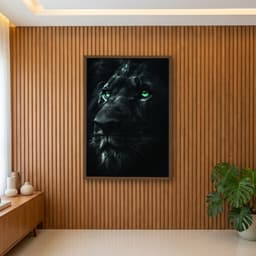 Quadro Decorativo Leão Em Preto