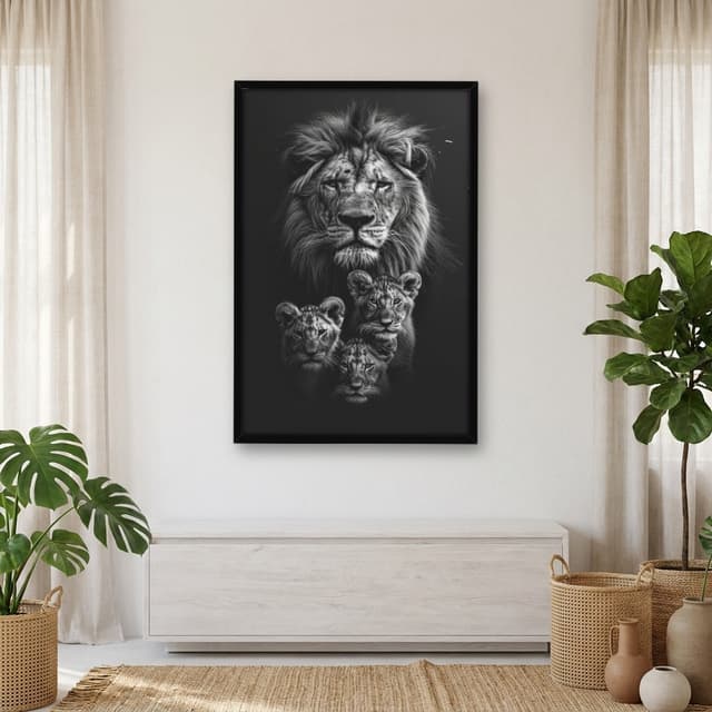 Quadro Decorativo Família Leão