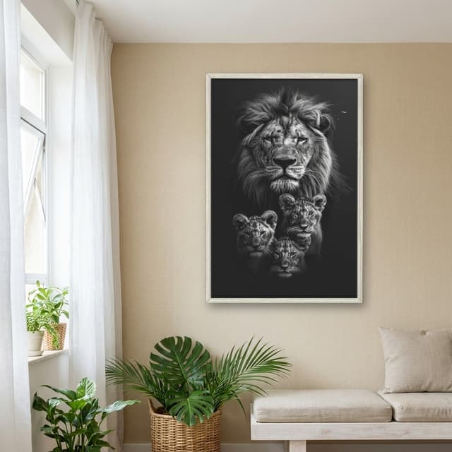 Quadro Decorativo Família Leão