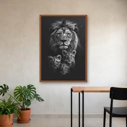 Quadro Decorativo Família Leão