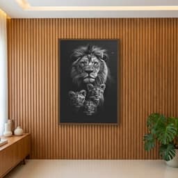 Quadro Decorativo Família Leão