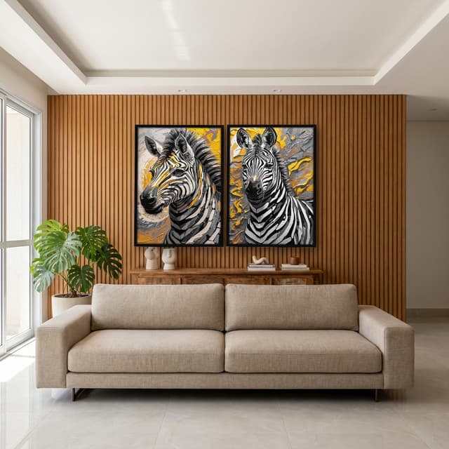 Kit Quadros Decorativos Zebra