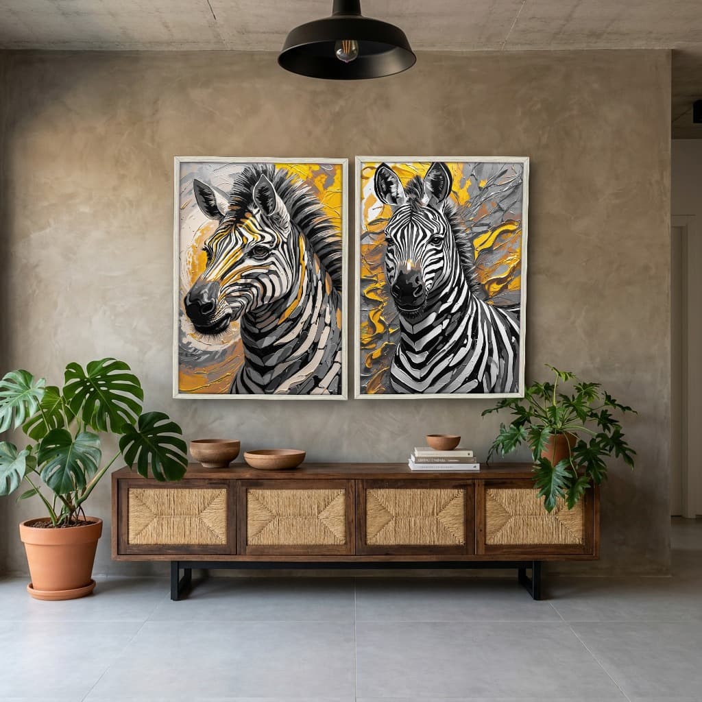 Kit Quadros Decorativos Zebra