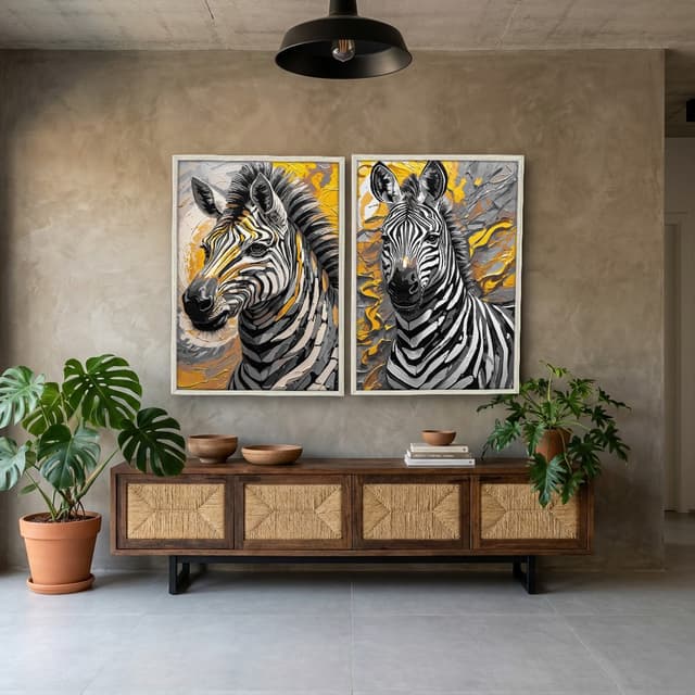 Kit Quadros Decorativos Zebra