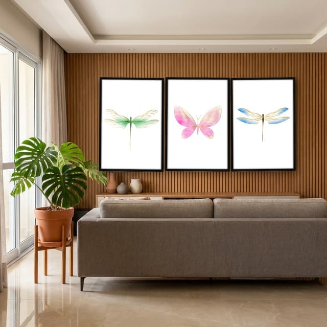 Kit Quadros Decorativos Borboleta E Libélulas