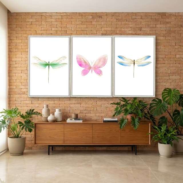 Kit Quadros Decorativos Borboleta E Libélulas