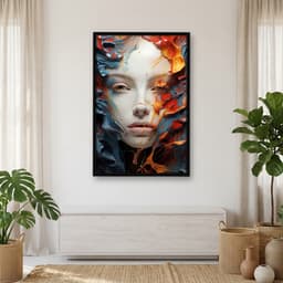 Quadro Decorativo Mulher Com Tinta