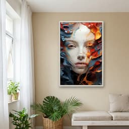 Quadro Decorativo Mulher Com Tinta