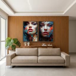 Kit Quadros Decorativos Mulher Abstrata