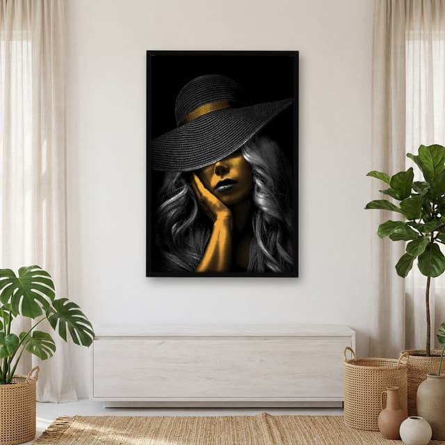 Quadro Decorativo Mulher De Preto