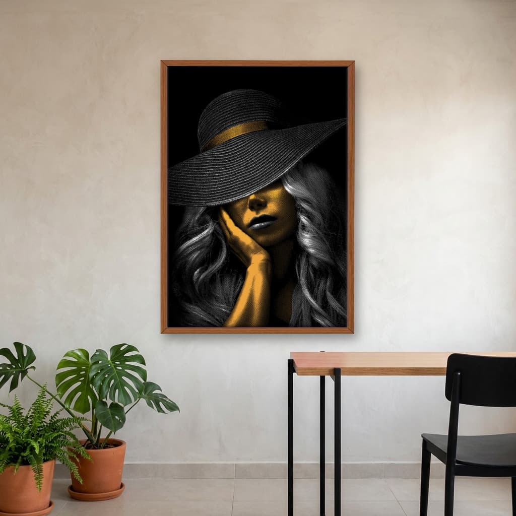 Quadro Decorativo Mulher De Preto