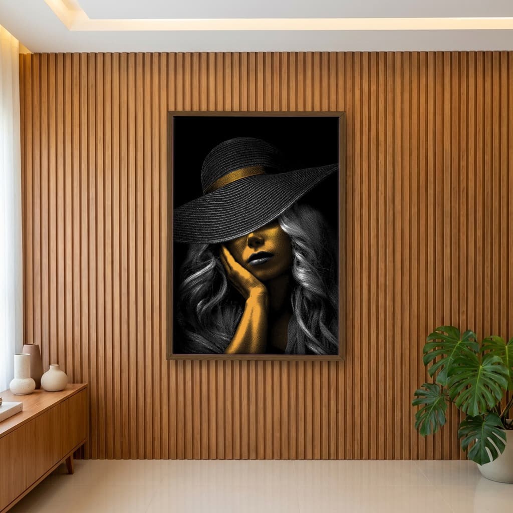 Quadro Decorativo Mulher De Preto