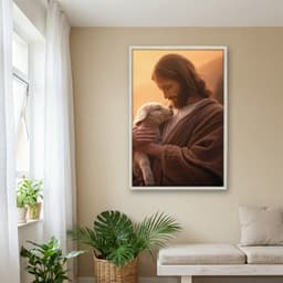 Quadro Decorativo Jesus E Ovelha