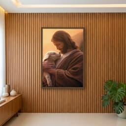 Quadro Decorativo Jesus E Ovelha