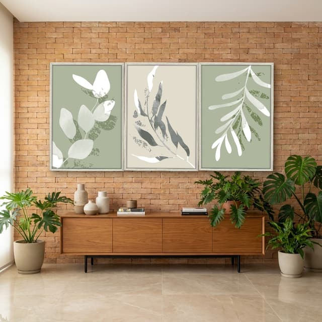 Kit Quadros Decorativos Planta Abstrata