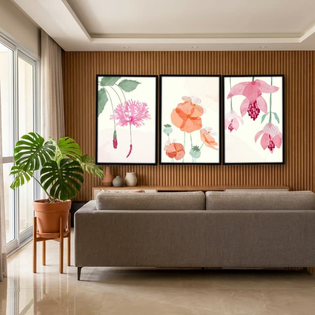 Kit Quadros Decorativos Flora Aquarela