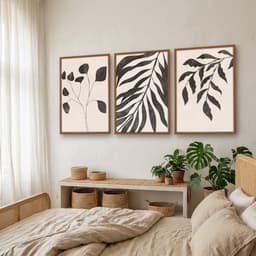 Kit Quadros Decorativos Planta Abstrata