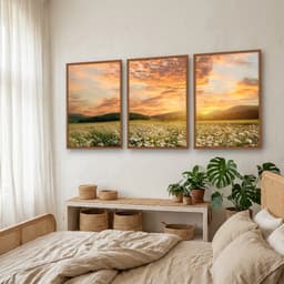 Kit Quadros Decorativos Pôr Do Sol