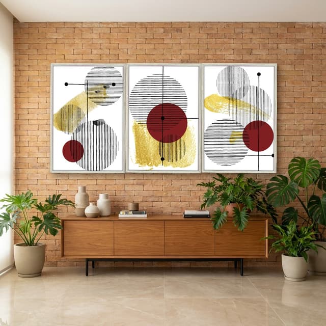 Kit Quadros Decorativos Formas Abstratas
