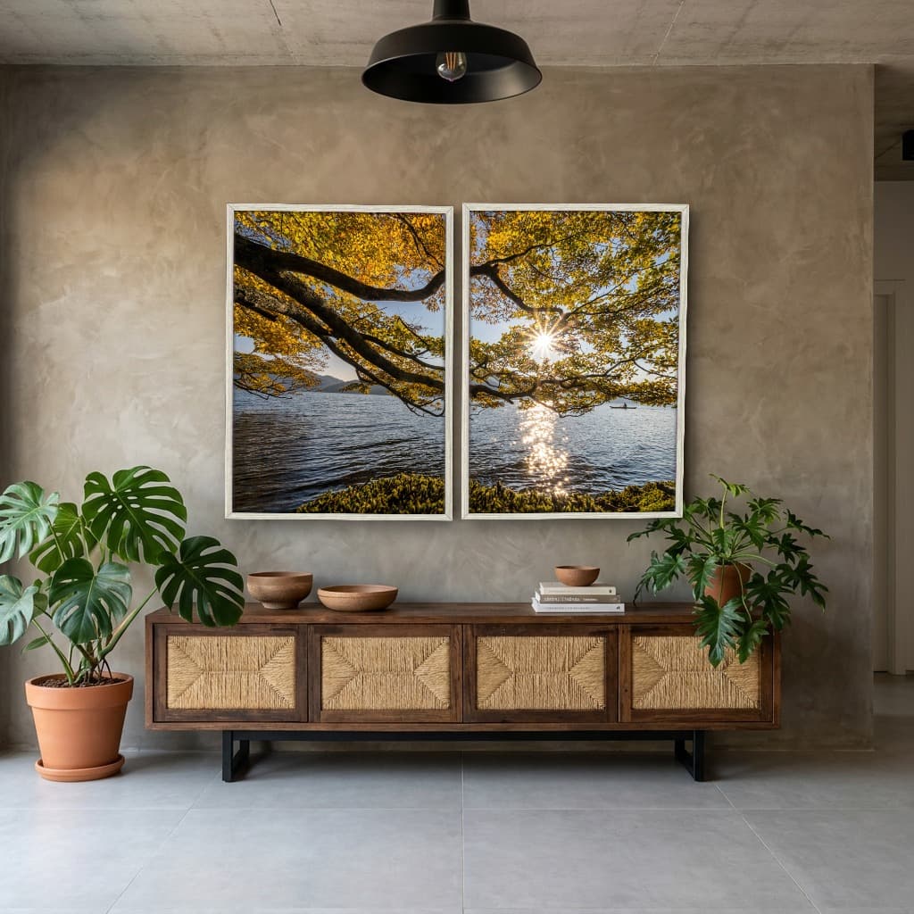 Kit Quadros Decorativos Árvore Amarela