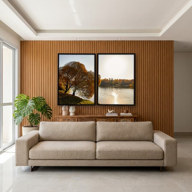 Kit Quadros Decorativos Árvore Amarela