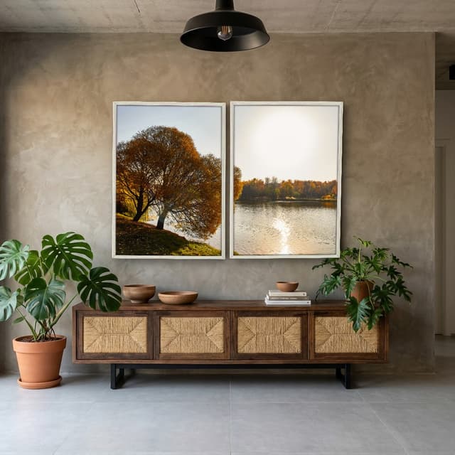 Kit Quadros Decorativos Árvore Amarela