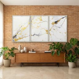 Kit Quadros Decorativos Mármore Dourado