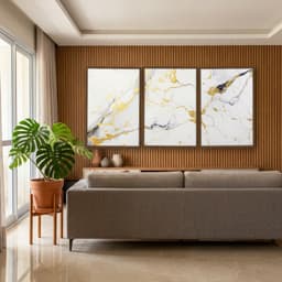 Kit Quadros Decorativos Mármore Dourado