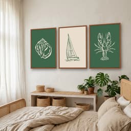 Kit Quadros Decorativos Minimalismo De Praia