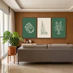 Kit Quadros Decorativos Minimalismo De Praia