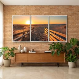 Kit Quadros Decorativos Estrada Com Vista Para O Mar