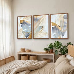 Kit Quadros Decorativos Planta Abstrata