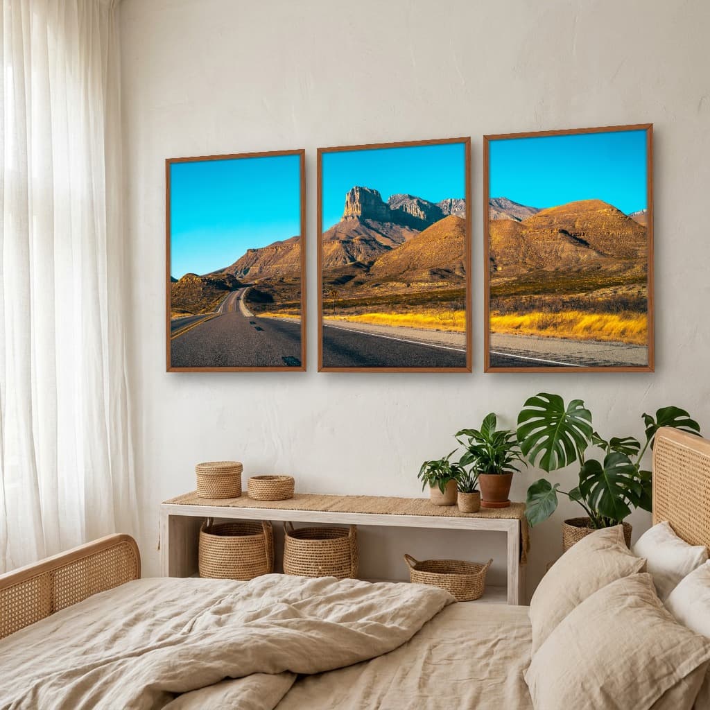 Kit Quadros Decorativos Estrada Com Montanhas